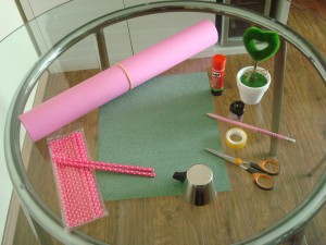 Material usado para Enfeite Flor.